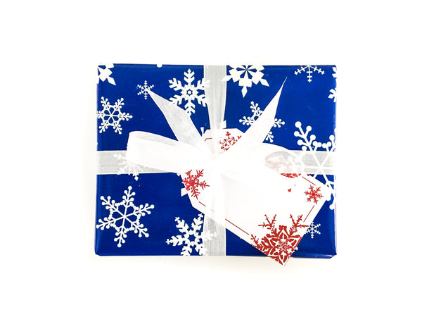 24x 417' VAL-5015 Blue Snowflake Gift Wrap