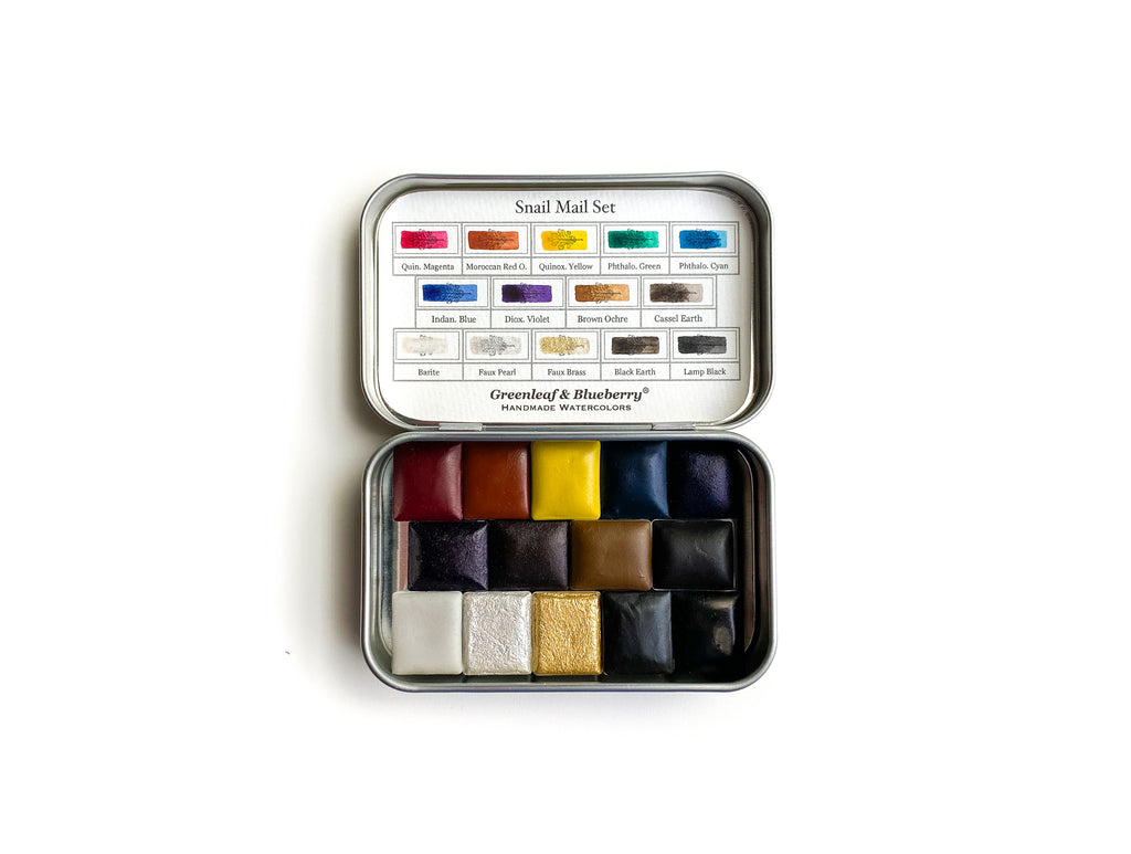 Awakening Set Watercolor Palette, Half-Pans – Greenleaf & Blueberry